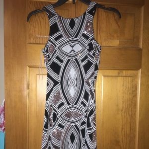 Black gold and white Glitter party dress